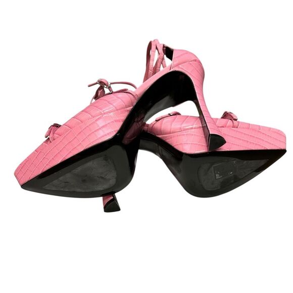 Arielle Baron Amrita Croc-Effect Leather Platform Pumps NWB Size 38 1/2 or US 8 - Picture 10 of 13